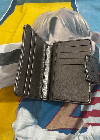 Louis Vuitton Gri Deri Baskılı Kadın Cüzdanı lioner marka