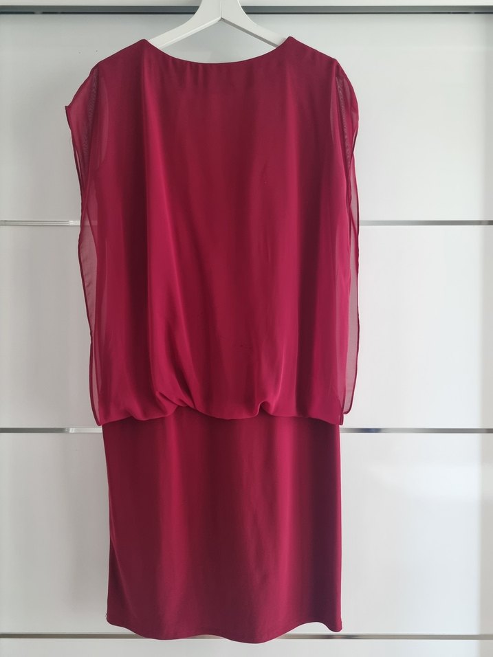 Payet ve şifon detaylı kısa abiye - Görsel 2