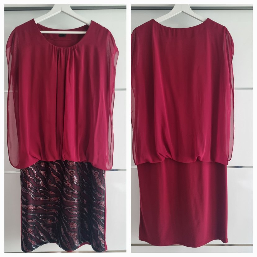 Payet ve şifon detaylı kısa abiye - Görsel 3