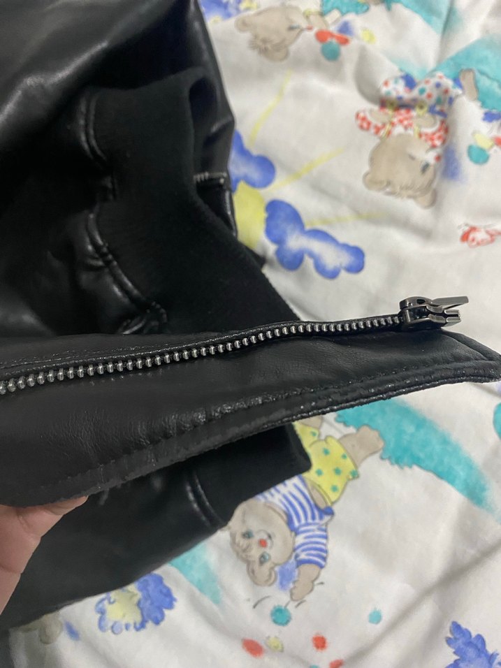 Siyah Deri Fermuarlı Kadın Ceket - Görsel 4