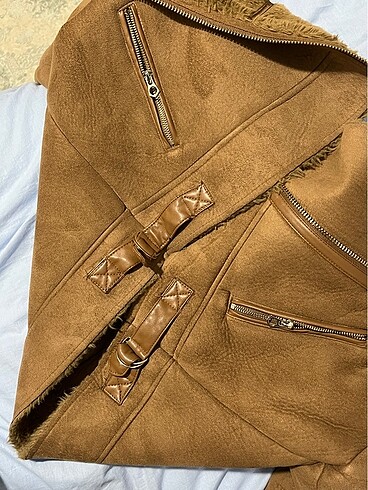 m Beden kahverengi Renk Stradivarius Biker Mont Ceket