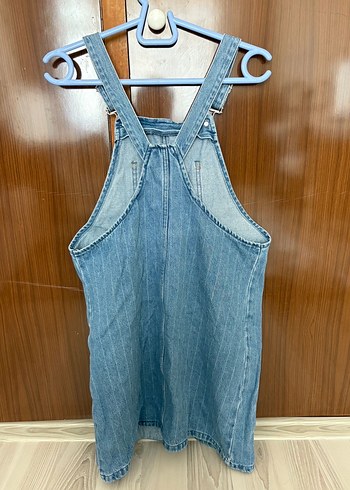 m Beden mavi Renk Kadın Mavi Denim Askılı Midi Salopet defacto