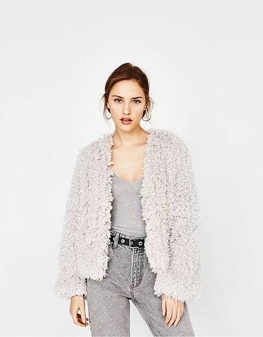 bershka peluş mont kürk