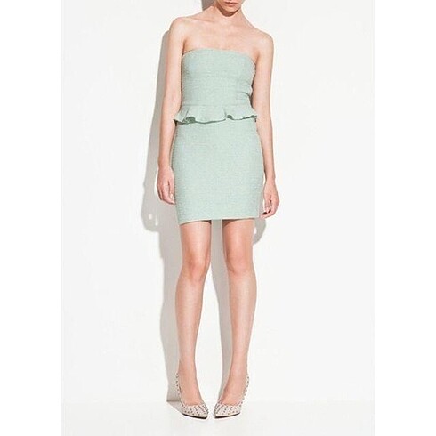 Zara zara mint straplez tüvit elbise
