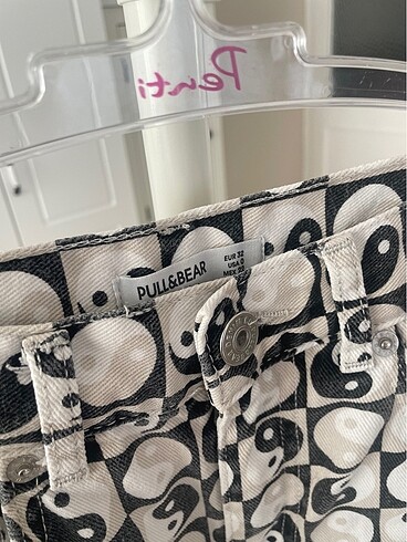 xs Beden siyah Renk pull&bear yin yang desenli jean pantolon