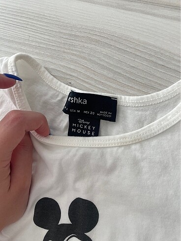 m Beden beyaz Renk bershka mickey tişört