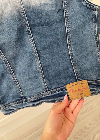 m Beden mavi Renk Düğmeli Kolsuz Mavi Denim Yelek vintage yıldız y2k