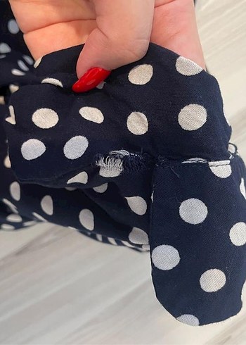 s Beden siyah Renk lacivert puantiyeli pijama takımı
