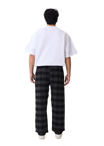 Street Wear Oversize Unisex Ekoseli Eşofman Altı - Görsel 5