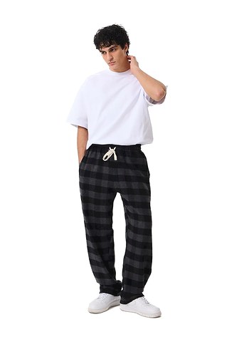 Street Wear Oversize Unisex Ekoseli Eşofman Altı - Görsel 2