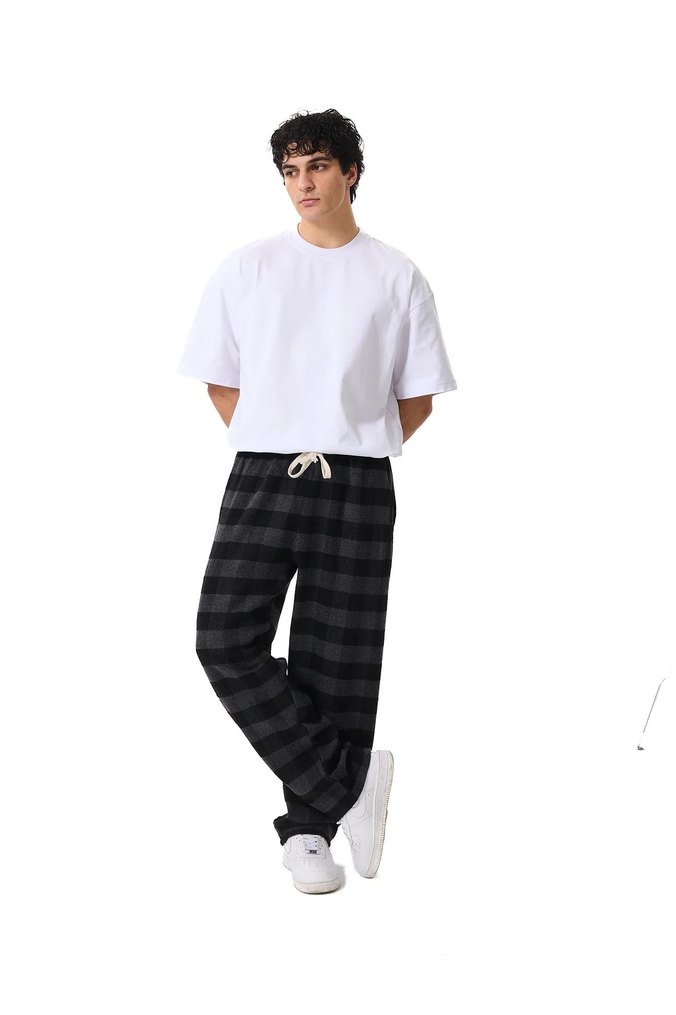 Street Wear Oversize Unisex Ekoseli Eşofman Altı - Görsel 3