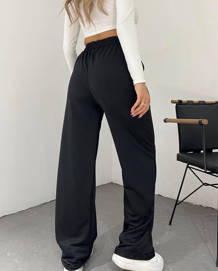 Siyah Salaş Kadın Eşofman Altı - Görsel 2