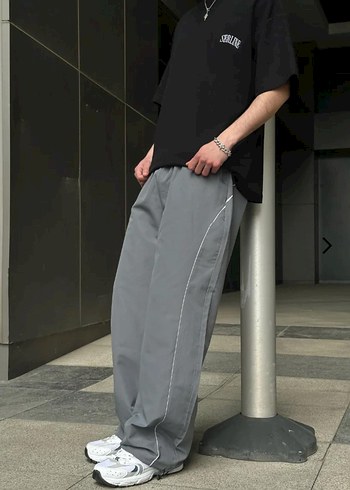 Gri Rahat Kesim Erkek Spor Pantolon / Eşofman - Görsel 2