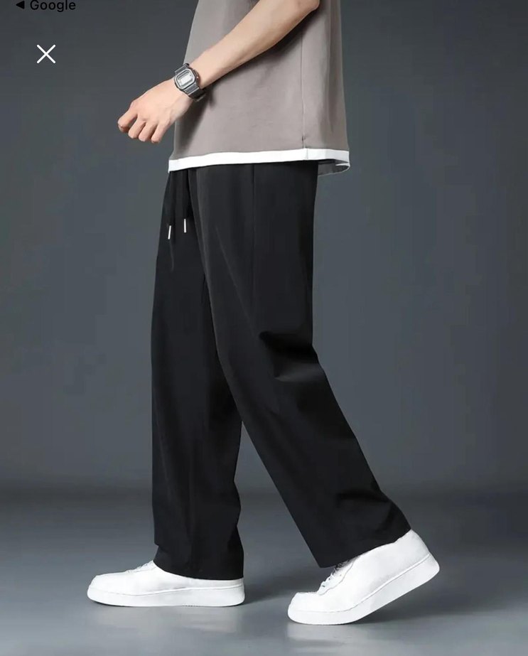 Gri Siyah Rahat Kesim Baggy Erkek Pantolon - Görsel 2