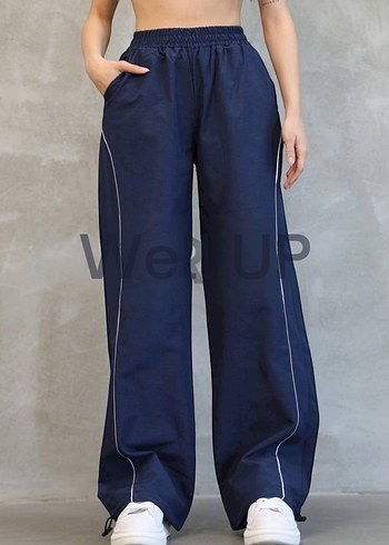 Kadın Lacivert Bol Kesim Paraşüt Eşofman - Görsel 8