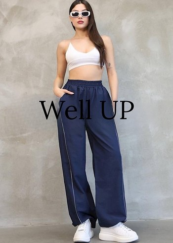 Kadın Lacivert Bol Kesim Paraşüt Eşofman - Görsel 2