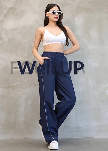 Kadın Lacivert Bol Kesim Paraşüt Eşofman - Görsel 6