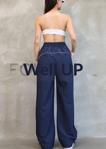 Kadın Lacivert Bol Kesim Paraşüt Eşofman - Görsel 11