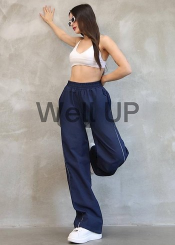 Kadın Lacivert Bol Kesim Paraşüt Eşofman - Görsel 3