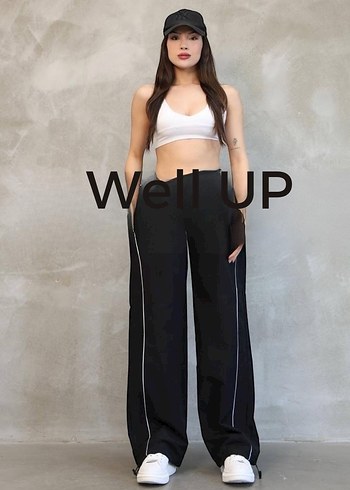 Siyah Paraşüt Kumaş Rahat Kesim Kadın Eşofman - Görsel 4