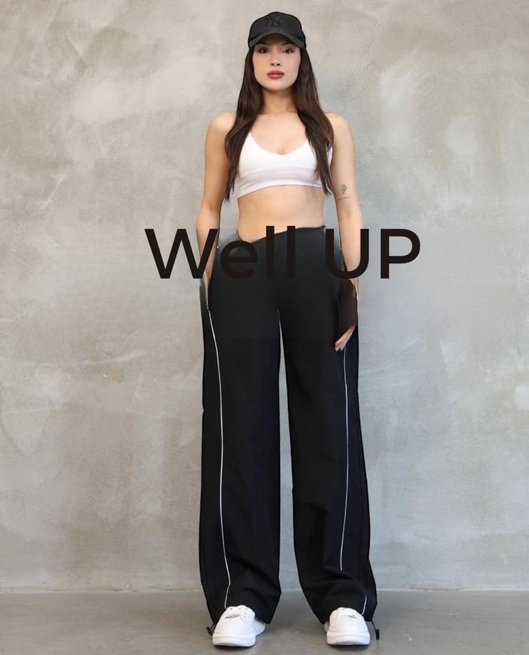 Siyah Paraşüt Kumaş Rahat Kesim Kadın Eşofman - Görsel 4