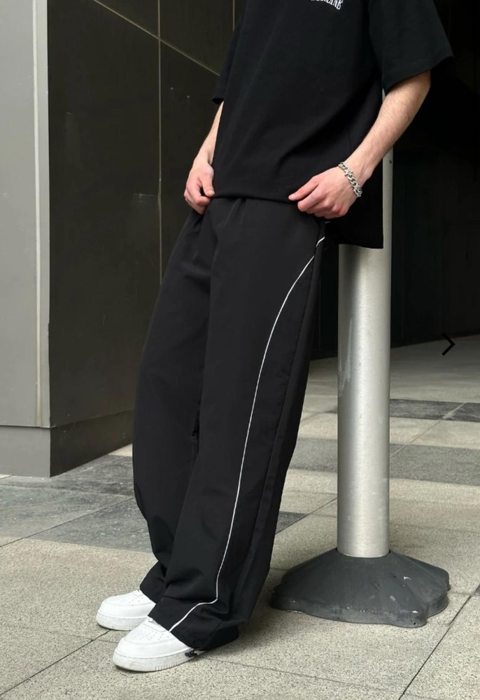 Siyah Bol Kesim Street Wear Erkek Pantolon - Görsel 2