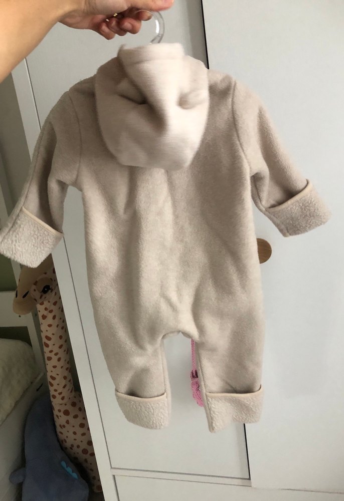 Bej Bebek Tulumu Kapüşonlu - Görsel 2