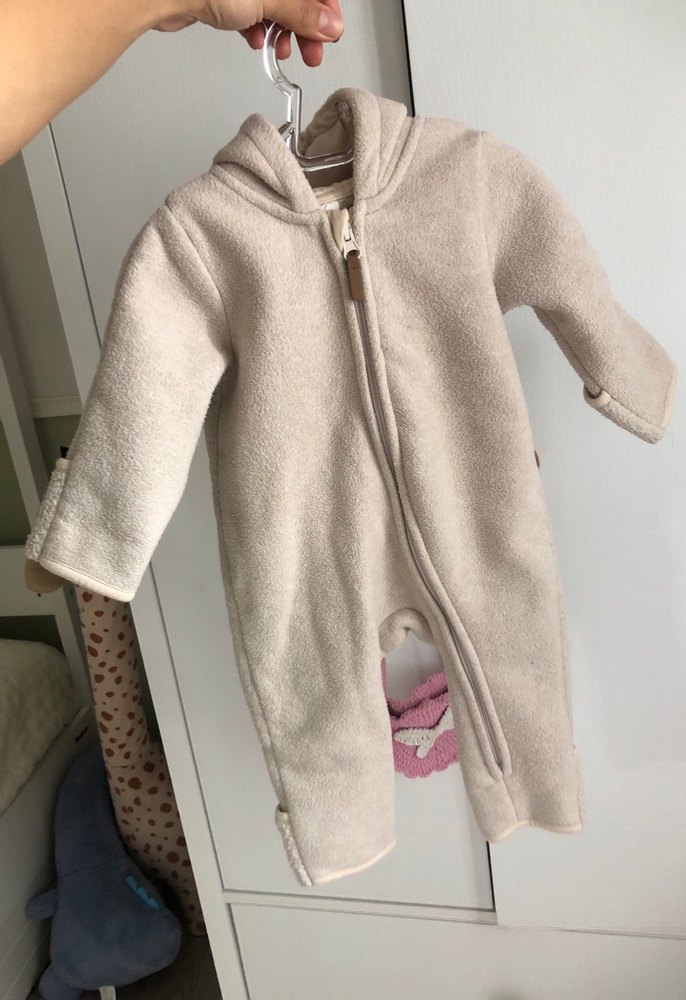 Bej Bebek Tulumu Kapüşonlu - Görsel 3