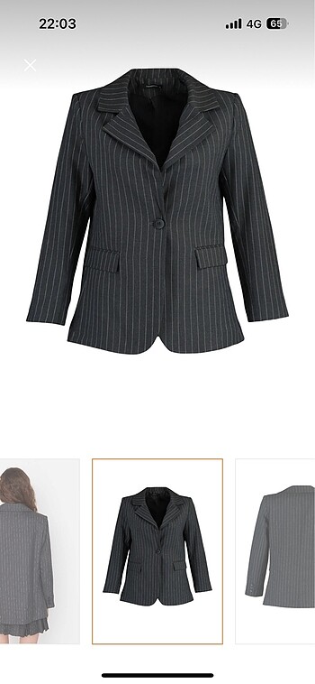 40 Beden gri Renk Blazer ceket