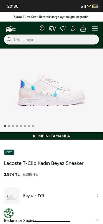 Lacoste beyaz sneaker