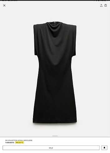 Zara vatkali mini elbise