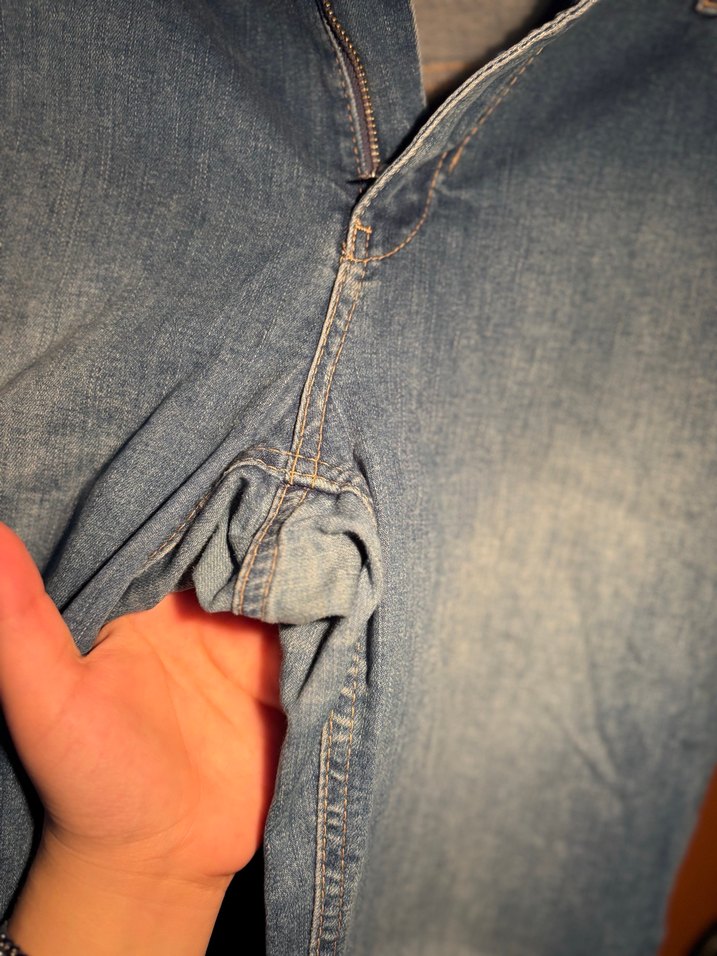 Düğmeli Mavi Denim Kadın Pantolon - Görsel 5