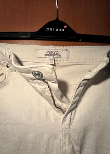 Beyaz Pamuklu Kadın Jean - Görsel 2