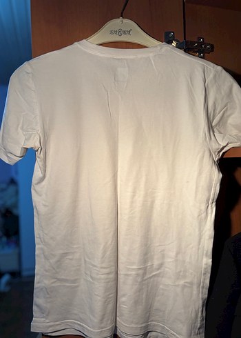 Mavi Baskılı Beyaz Erkek Tişört - Görsel 3