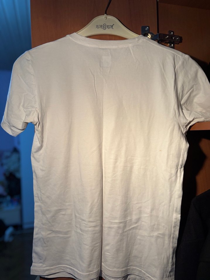 Mavi Baskılı Beyaz Erkek Tişört - Görsel 3