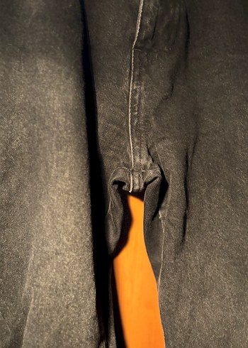 Siyah Bol Kesim Kot Pantolon - Görsel 3