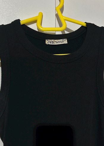 Zara Siyah Kolsuz Yüksek Yaka Midi Triko Elbise - Görsel 2