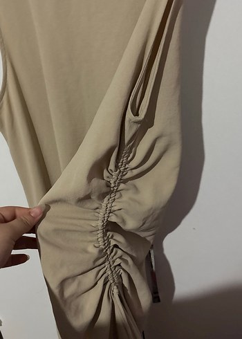 Bej Salaş Uzun Elbise - Görsel 4