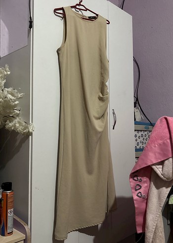 Bej Salaş Uzun Elbise - Görsel 2