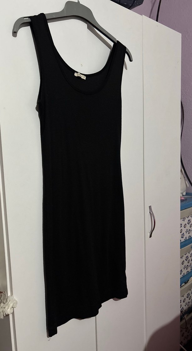 LTB Siyah Kolsuz Midi Kadın Triko Elbise - Görsel 3