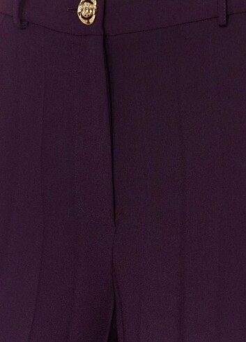 Diğer Palazzo Mürdüm Düğme Detaylı Pantalon