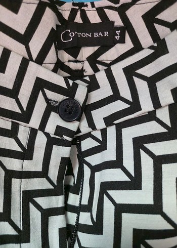 Cotton Bar Kadın Beyaz Zebra Desenli Midi Kumaş Pantolon