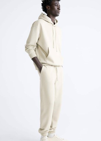 Erkek Beyaz Regular Fit Sweatpants - Görsel 4