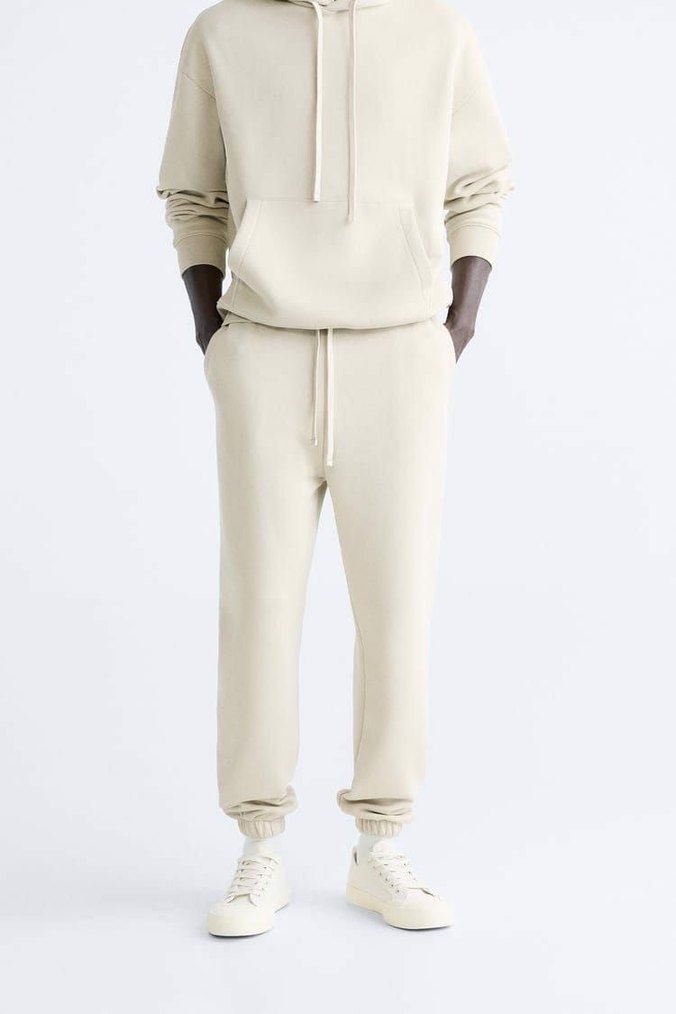 Erkek Beyaz Regular Fit Sweatpants - Görsel 2