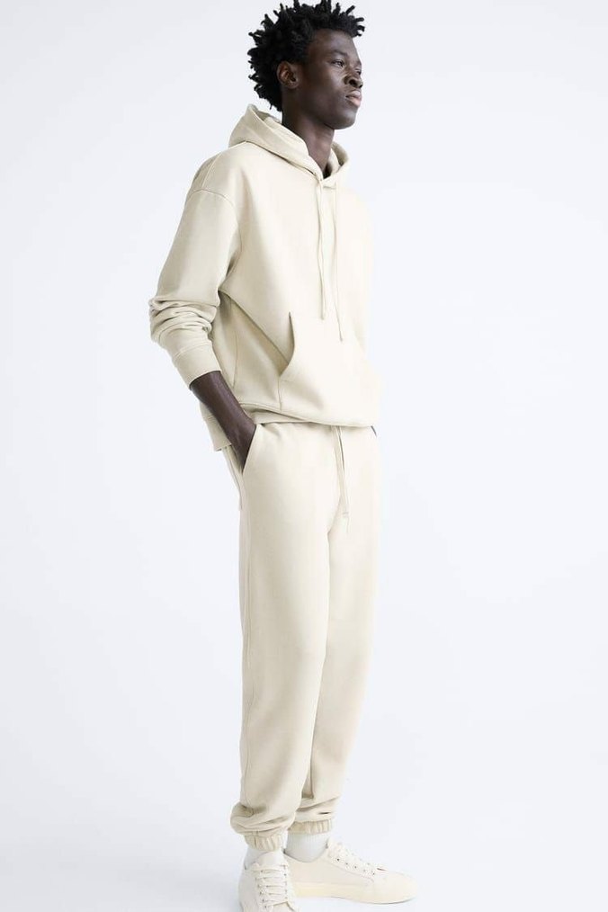 Erkek Beyaz Regular Fit Sweatpants - Görsel 4