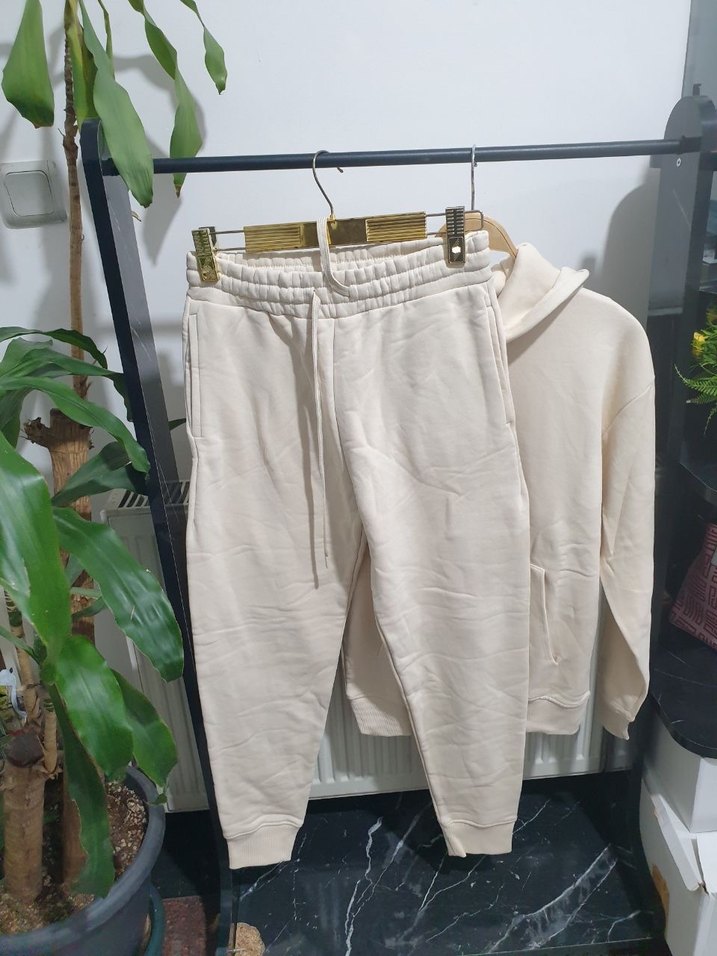 Erkek Beyaz Regular Fit Jogger Eşofman Altı - Görsel 5