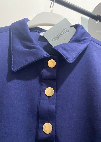 s Beden lacivert Renk Lacivert Denim Kısa Kollu Ofis Takım