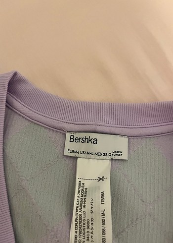 Bershka Mor ve Pastel Desenli Düğmeli Kadın Hırka