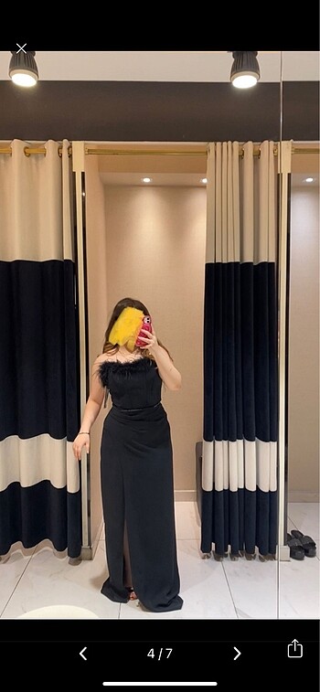 Siyah uzun elbise - Görsel 5