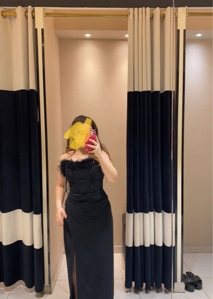 Siyah uzun elbise - Görsel 2